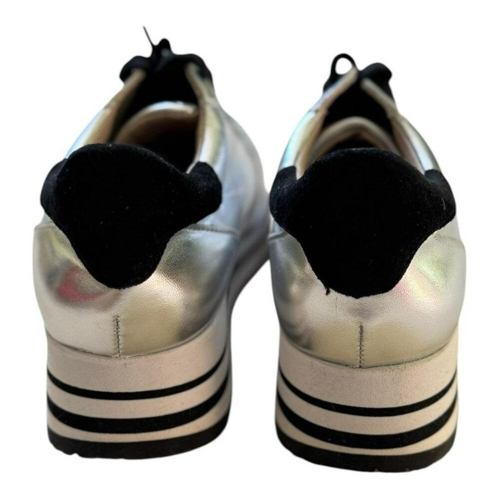 NEW Steve Madden Rizzo Silver Platform Sneakers M - Picture 6 of 12